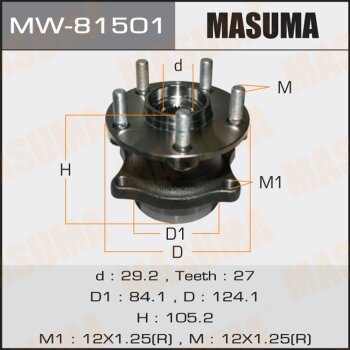 Фото ступичный узел masuma rear subaru forester / s12 (with abs)