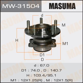 Фото ступичный узел masuma rear mitsubishi outlander, lancer / cw5w, cy9a (with abs)