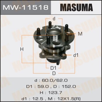 Фото ступичный узел masuma rear toyota harrier, kluger / mcu30w, mcu31w, gsu30w rh