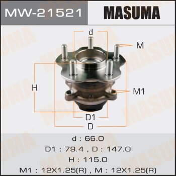 Фото ступичный узел masuma rear nissan x-trail, serena / t32, c26 (with abs)