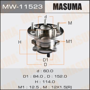 Фото ступичный узел masuma rear toyota venza / agv10l, ggv10l (with abs) rh