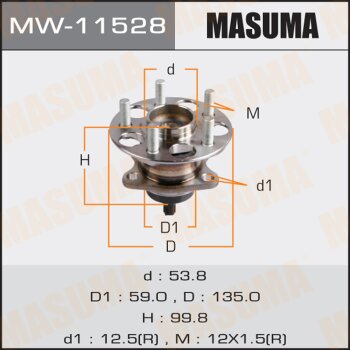 Фото ступичный узел masuma rear toyota prius / zvw30, zvw35l (with abs)