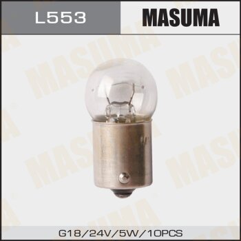 Фото лампа цок. masuma 24v 5w ba15s g18 одноконтактная (уп.10шт)