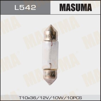 Фото лампа салонная masuma 12v 10w t10x37 sv8.5 (уп.10шт)