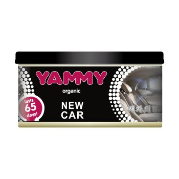 Ароматизатор с растит наполнителем  Органик баночка New Car 42 гр (1/60) YAMMY D023