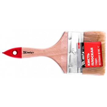 Кисть плоская "Стандарт" 4" (100 мм), натуральная щетина, деревянная ручка//МТХ (1/12)