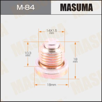 Фото болт маслосливной с магнитом masuma (с шайбой) vag 14x1.5mm