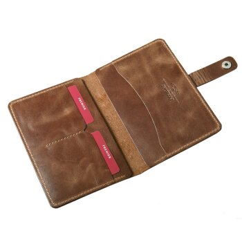 Бумажник водителя Premier, натур.кожа, с хлястиком, с отд.д/паспорта, Т-корич.пулл-ап винтаж № 152