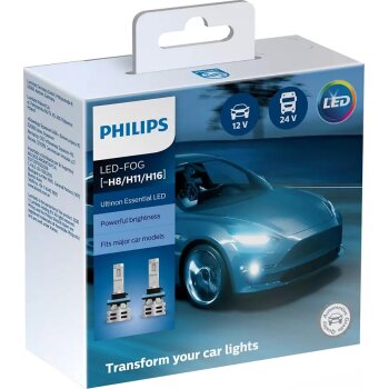 Лампа светодиодная PHILIPS Ultinon Essential Fog LED H11 /H8 /H16 6500K 24W, к-т 2шт.