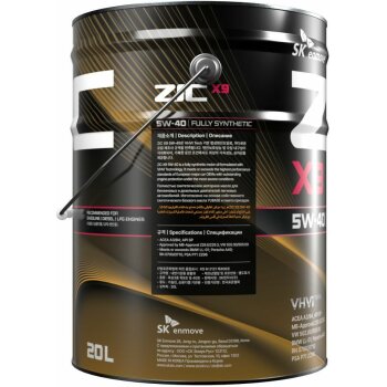 Масло моторное ZIC X9 5w40 SP/CF (ACEA A3/B4) 20л (универсальное, полностью синт.)