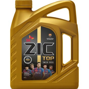 Масло моторное ZIC TOP 0w20 SN Plus, ACEA C5 (унив. синт. с ПАО, Volkswagen/Audi/Skoda/Porsche) 4л (1/4)