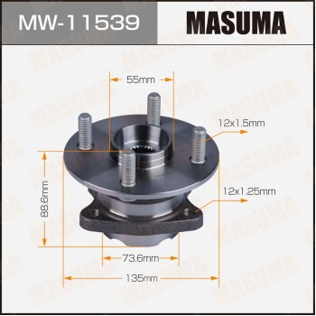 Фото ступичный узел masuma rear toyota vitz, corolla fielder / nsp135, nze164g (with abs)