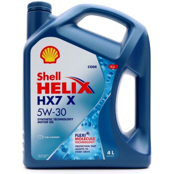 Масло моторное SHELL Helix HX7 X 5W30 SN, A3/B4 полусинтетика 4л (1/4)