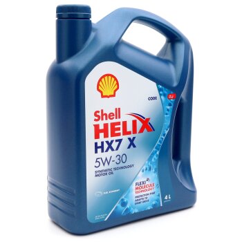 Масло моторное SHELL Helix HX7 X 5W30 SN, A3/B4 полусинтетика 4л (1/4)