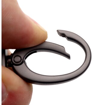 Брелок на ключи кольцо с карабином с красно-белой тканевой вставкой