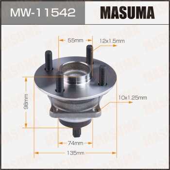 Фото ступичный узел masuma rear toyota corolla axio, fielder / nze141, zre142g (with abs)