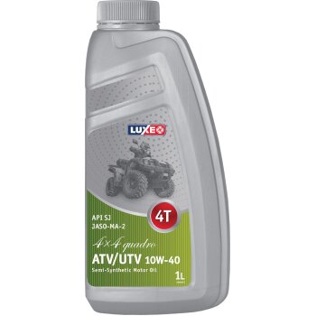 Масло моторное LUXE QUADRO 4X4 10W40 API SJ, JASO-MA-2 для квадроциклов, полуcинтетика 1л (1/12)