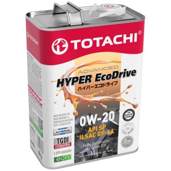 Масло моторное TOTACHI HYPER EcoDrive 0W20 SP GF-6A синтетика 4л (1/6)