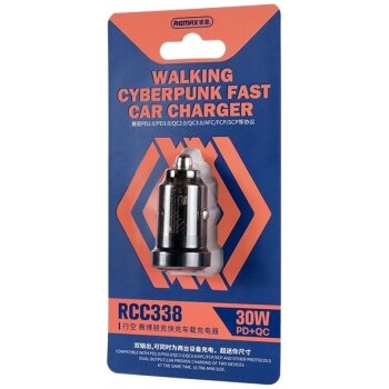 Адаптер ReMax Walking Series 30W PD+QC Cyberpunk Fast Car Charger RCC338 1C1A