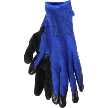 Перчатки х/б обливные синий №6, 1 пара