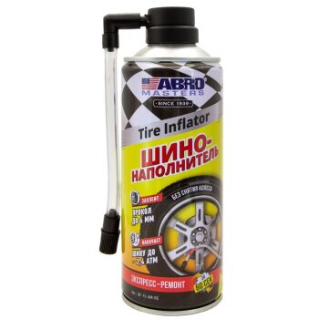 Герметик для колес ABRO Masters Шинонаполнитель, с трубкой, бут. 450мл (1/12)