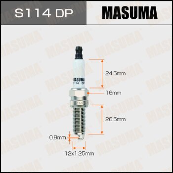 Фото свеча зажигания masuma double platinum (plkr7b8e)