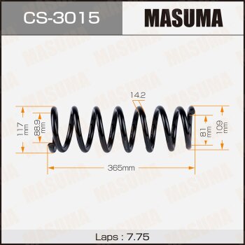 Фото пружина подвески masuma rear outlander / cw5w , cw6w lhd