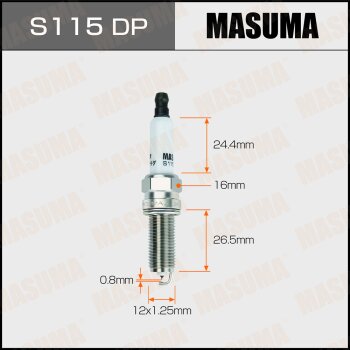 Фото свеча зажигания masuma double platinum (plkr7a)