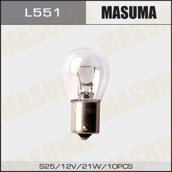 Фото фасовка лампа цок. masuma 12v 21w ba15s s25 одноконтактная (уп.1 шт)