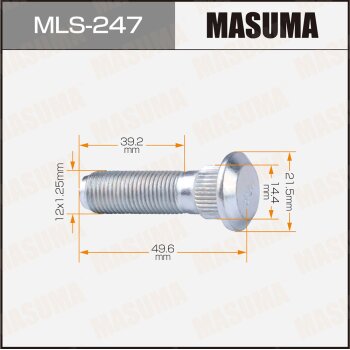 Фото шпилька masuma 12x1.25мм, l=49.6мм / nissan