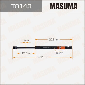 Упор газовый 8143 капота MASUMA T8143