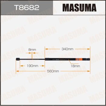 Упор газовый капота MASUMA T8682
