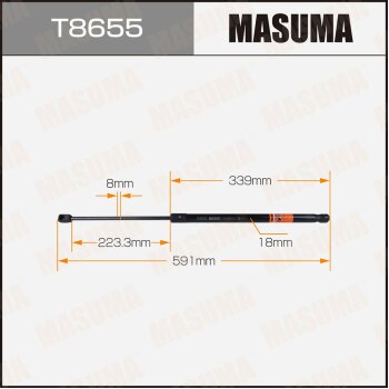 Упор газовый багажника  L=591mm (1/40) MASUMA T8655