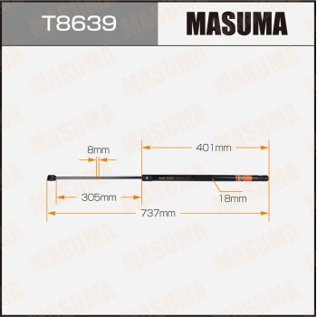 Упор газовый капота MASUMA MASUMA T8639