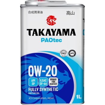 Моторное масло TAKAYAMA PAOtec 0W20 GF-6A SP синтетика 1л (металл) (1/12)*