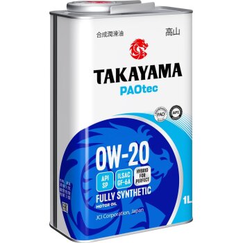 Моторное масло TAKAYAMA PAOtec 0W20 GF-6A SP синтетика 1л (металл) (1/12)*