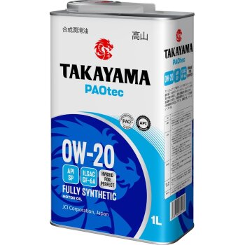 Моторное масло TAKAYAMA PAOtec 0W20 GF-6A SP синтетика 1л (металл) (1/12)*