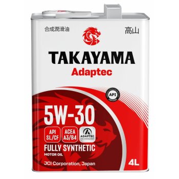 Моторное масло TAKAYAMA Adaptec 5W30 A3/B4 SL/CF синтетика 4л (металл) (1/4)