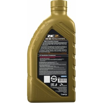 Масло моторное ZIC TOP ES 0w20 SP, ACEA С6/C5, ILSAC GF-6A (унив. синт. с ПАО и пакетом Low SAPS) 1л (1/12)