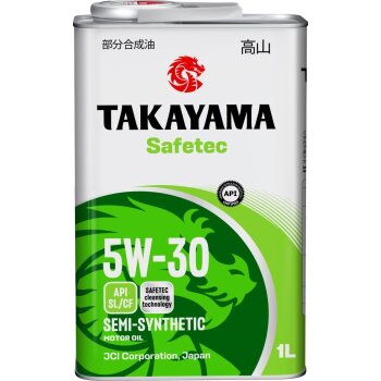 Масло моторное TAKAYAMA Safetec 5W30 SL/CF A3/B4 полусинтетика 1л (металл) (1/12)