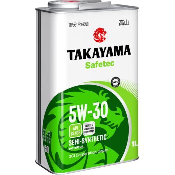 Масло моторное TAKAYAMA Safetec 5W30 SL/CF A3/B4 полусинтетика 1л (металл) (1/12)