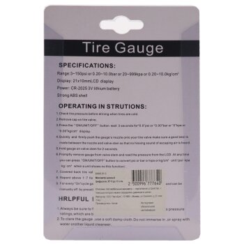 Манометр шинный Цифровой, XY-5 до 10 атм.