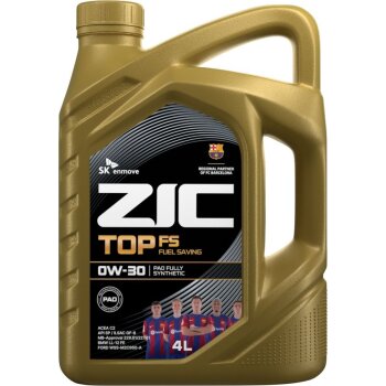 Масло моторное ZIC TOP FS 0w30 SP ACEA C2, ILSAC GF-6A (унив. ПАО, 100% синт.) 4л (1/4)