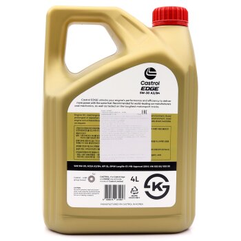 Масло моторное CASTROL EDGE 5W30 SL, A3/B4, синтетика 4л (1/12)
