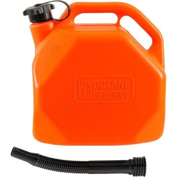 OCTANE RESERVE Канистра 10л ОРАНЖЕВАЯ для топлива (усиленная) с крышкой и лейкой 3TON 55382