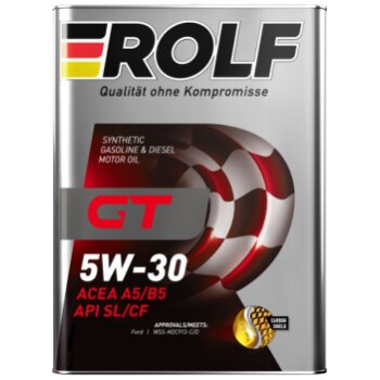 Масло моторное  GT 5W30 SL/CF A5/B5 синтетика 4л (1/4) ROLF 323150