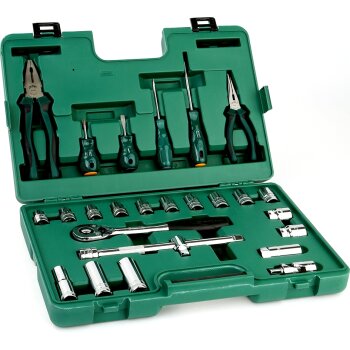 Инструменты, набор SATA 1/2". 26пр., головки, отвертки, плоскогубцы