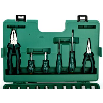 Инструменты, набор SATA 1/2". 26пр., головки, отвертки, плоскогубцы