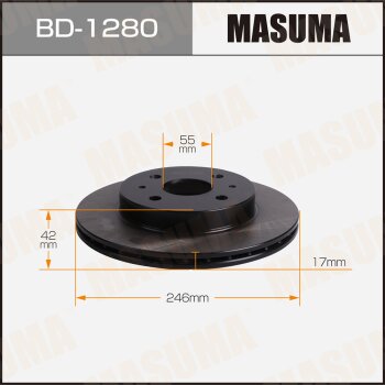 Диск тормозной MASUMA front TOYOTA PASSO / M700A [уп2] MASUMA BD1280