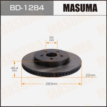 Диск тормозной MASUMA front TOYOTA COROLLA / NRE210H [уп2] MASUMA BD1284